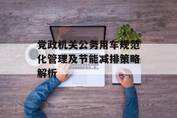 党政机关公务用车规范化管理及节能减排策略解析