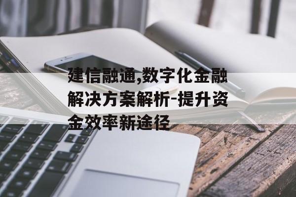 建信融通,数字化金融解决方案解析-提升资金效率新途径